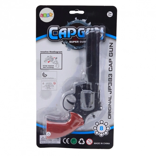 Dječji revolver na kapsule zvuk crni
