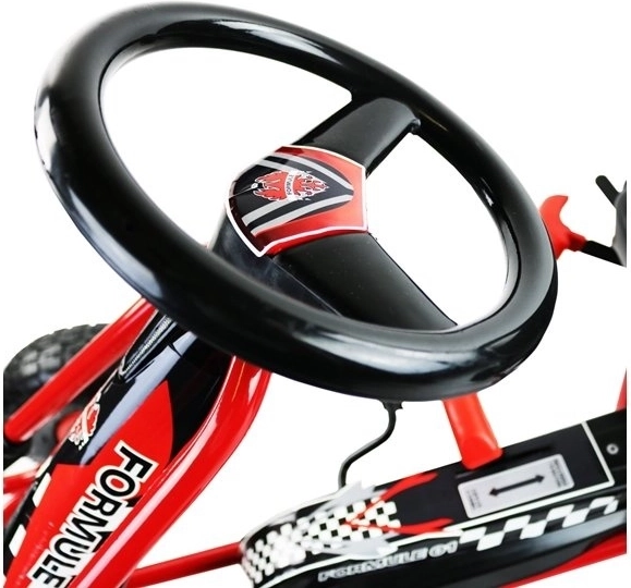 Karting na pedale s pneumatskim gumama + Podesivo sjedalo – Crvena