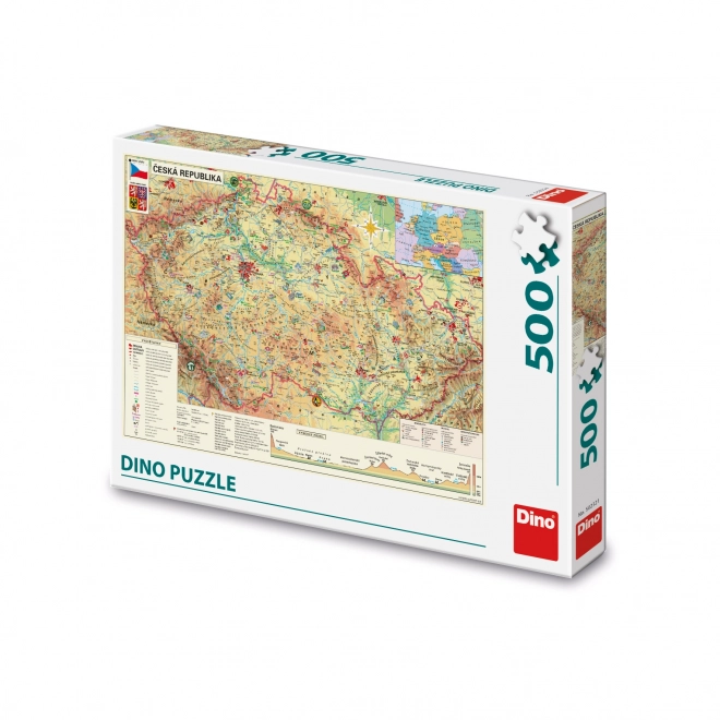 Puzzle Mapa Republike Češke - 500 dijelova