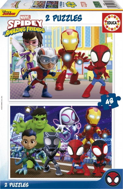 EDUCA Puzzle Spidey i njegovi nevjerojatni prijatelji 2x48 dijelova