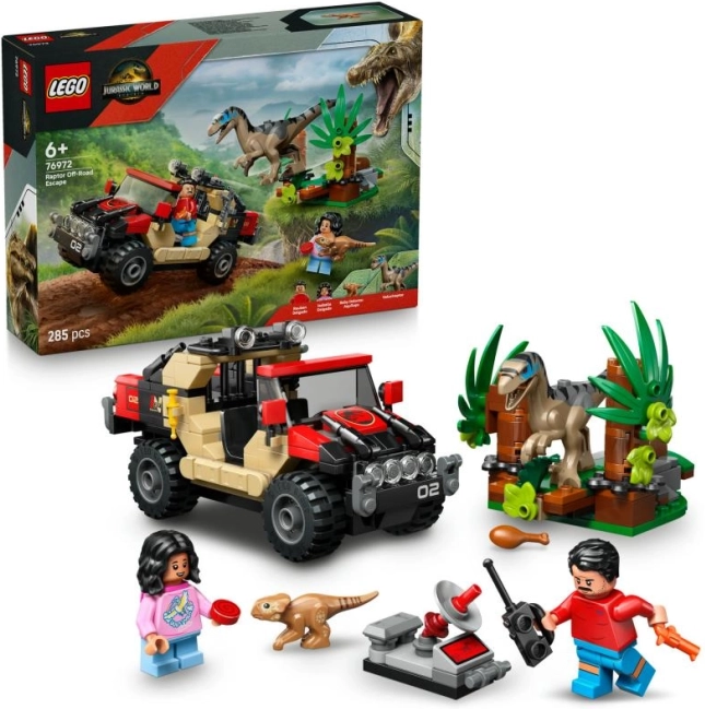lego jurassic world bijeg od raptora u terenskom vozilu