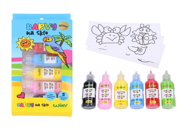 Boje za staklo s glitterom 5+1 22ml