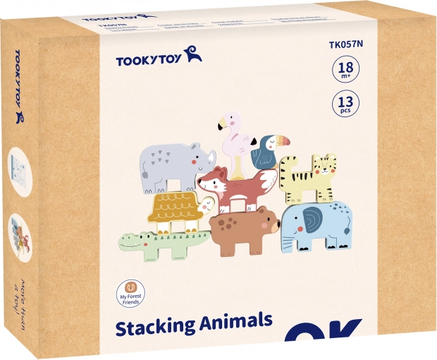 Drvene kocke životinjice Montessori 9 komada od Tooky Toy