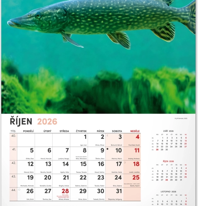 Zidni kalendar Ribički 2026