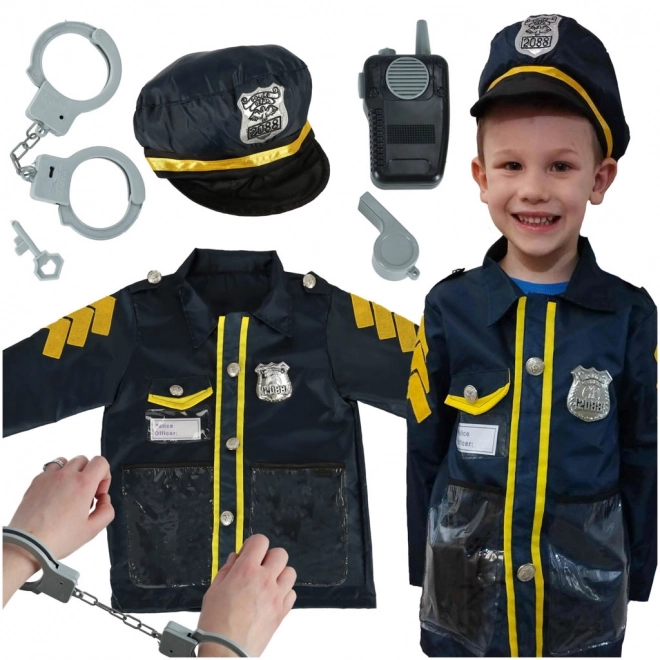Dječji karnevalski kostim policajac sa setom dodataka, lisice i šešir, za starost 3-8 godina