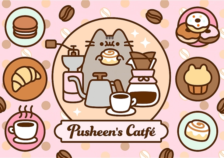 Puzzle od 500 dijelova – PUSHEEN u kafiću Trefl