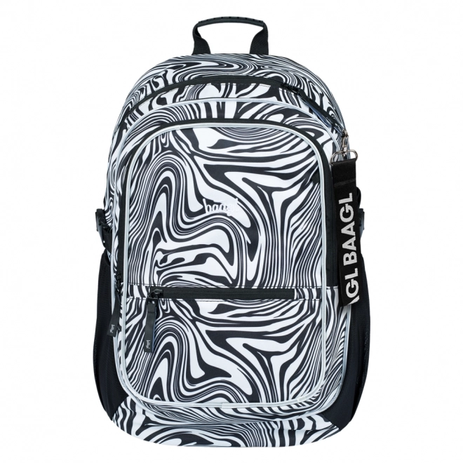 Školska torba BAAGL Core Mixture, 25 l, ergonomska, crno-bijeli uzorak
