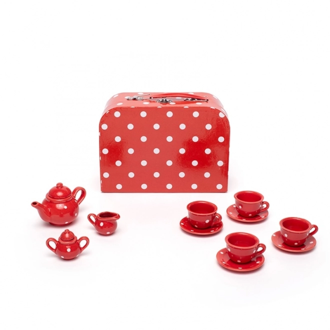 Bigjigs Toys Crveni točkasti čajni set