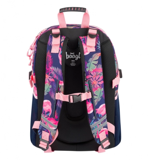 BAAGL školski ruksak Flamingo