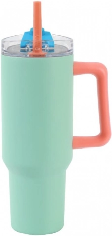 Velika termo šalica sa slamkom – zelena 1200 ml