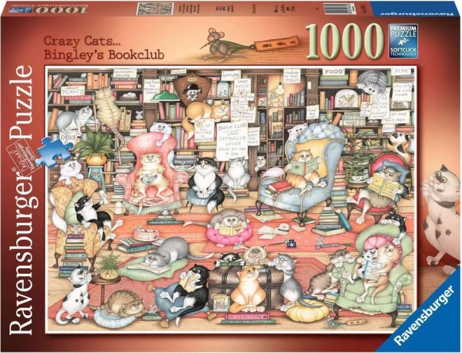 Puzzle Lude Mačke: Bingleyev Knjižni Klub 1000 Dijelova