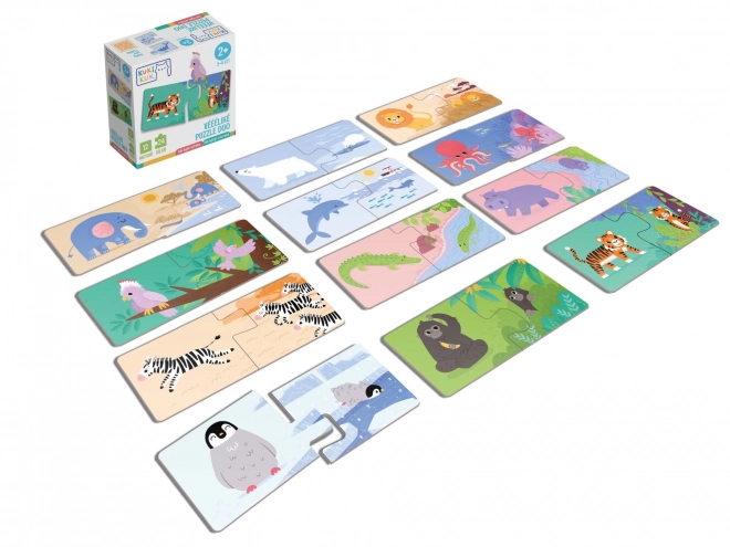 KukiKuk 80036 Véééliké puzzle duo Gdje žive životinje