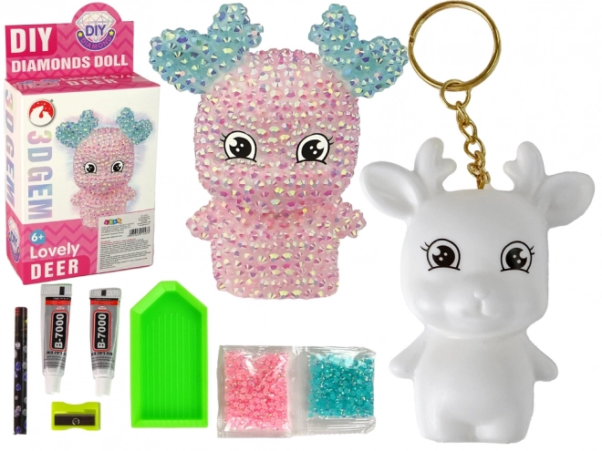 Kreativni set DIY roza dijamantni sob 3D privjesak s kristalima