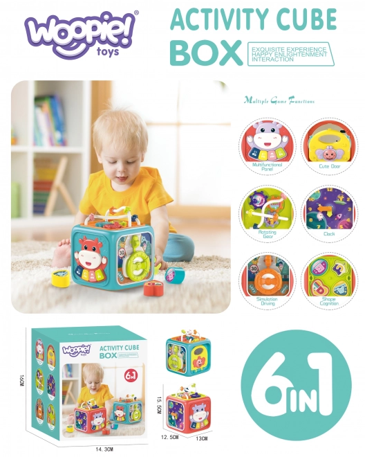 Interaktivna senzorska kocka Montessori 6u1