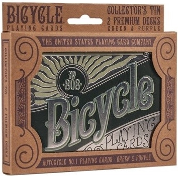 Poklon set dviju retro karata u metalnoj kutiji BICYCLE