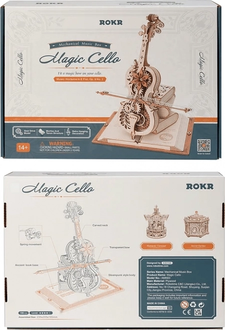 RoboTime drvene mehaničke slagalice Čarobni violončelo (električni pogon)