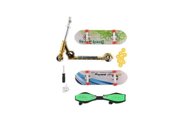 Set skateboard na vijak, finger skuter, waveboard plast s dodacima mix vrsta na kartici 16x30cm