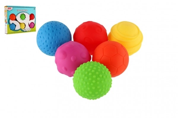 Set loptica 6 kom s teksturom gumene 6cm u kutiji 6m+