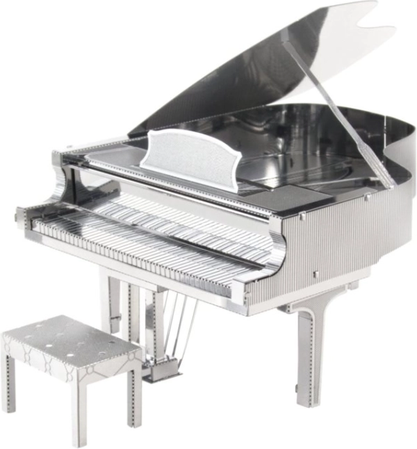 metal earth 3d metalni model klavira – silver edition