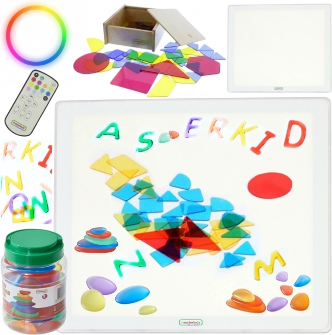 Masterkidz Kvadratna LED svjetlosna ploča u boji + set dodataka