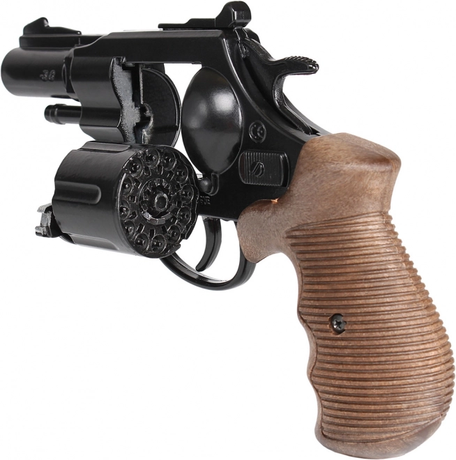 Metalni crni policijski revolver Gold Collection - 12 metaka