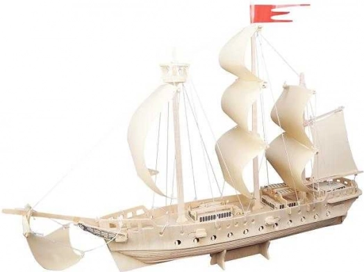 Woodcraft drvene 3D puzzle jedrilica – prirodno