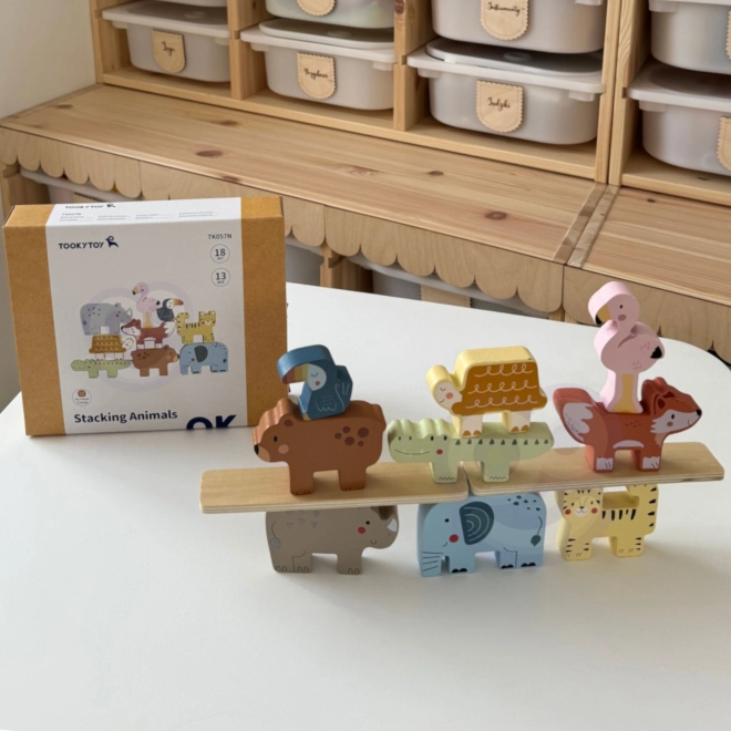 Drvene kocke životinjice Montessori 9 komada od Tooky Toy