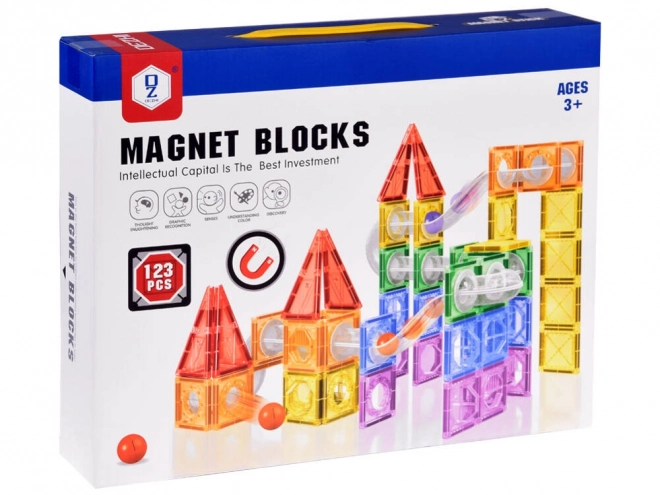 Magnetski građevinski set s kugličnom stazom ZA4719 - 123 dijelova