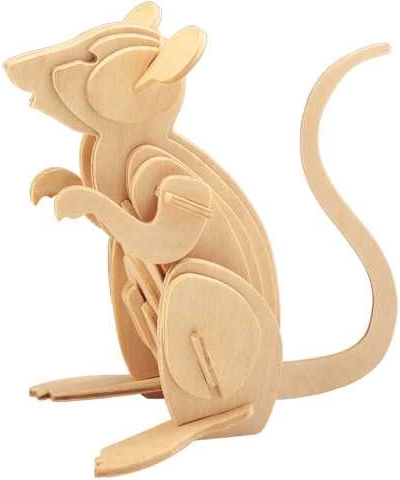 Woodcraft drvene 3D puzzle miš