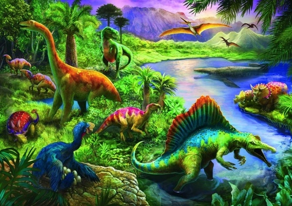 Puzzle Dinosauri 200 komada 48x34cm u kutiji 33x23x4cm