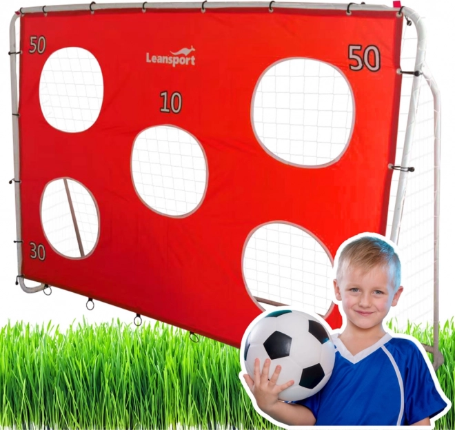 Nogometni gol za trening s ciljanom mrežom crvena 213x152x75 cm