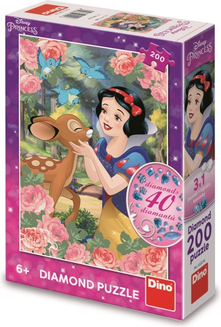 DINO Puzzle s draguljima Snjeguljica i srna 200 komada