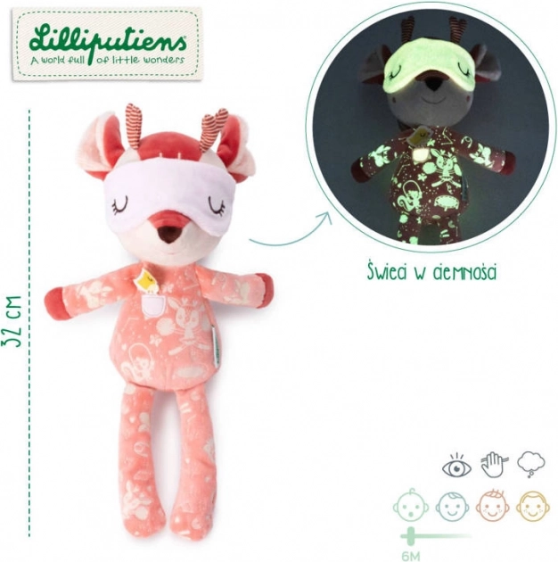 Lilliputiens plišana uspavljujuća igračka srna Stella sa svjetlećim detaljima 6m+