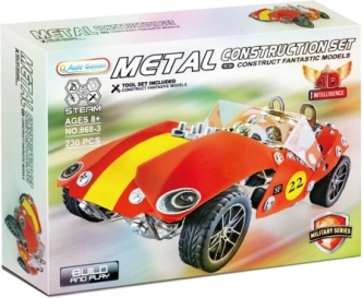 Metalni set za sastavljanje retro trkaćeg auta, 230 dijelova