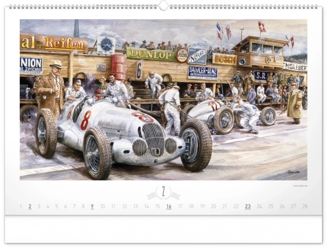 NOTIQUE Zidni kalendar Oldtimers – Václav Zapadlík 2025, 64 x 42 cm