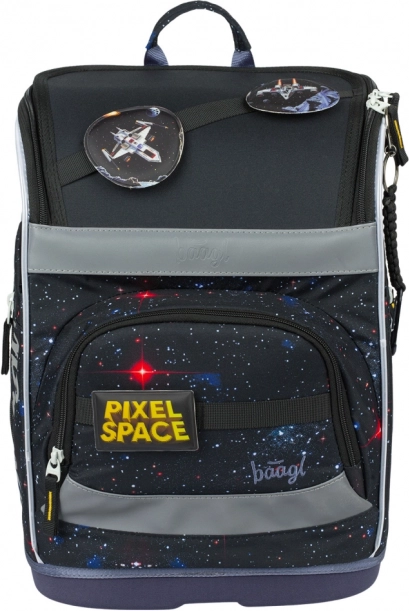 Školski set BAAGL: Zippy Plus Pixel Space - torba, pernica, vrećica
