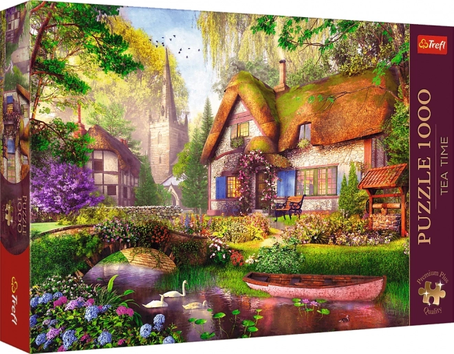 TREFL Puzzle Premium Plus Vrijeme za čaj: Drvena koliba 1000 dijelova