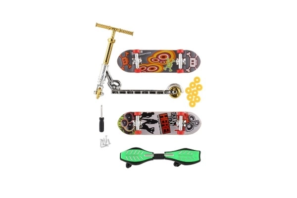 Set skateboard na vijak, finger skuter, waveboard plast s dodacima mix vrsta na kartici 16x30cm