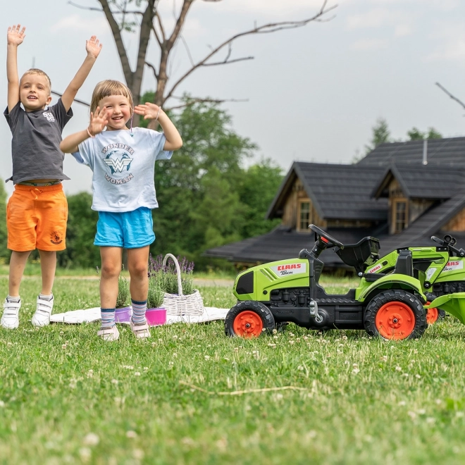 Traktor na pedale Claas Arion 410 s prikolicom zeleni