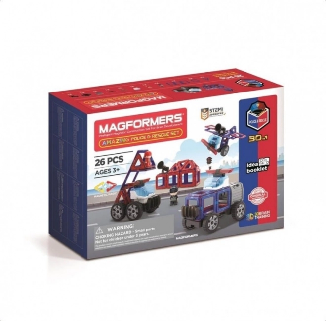 Magnetičke konstrukcijske kocke Magformers Amazing Police – policijski i spasilački set 26 dijelova