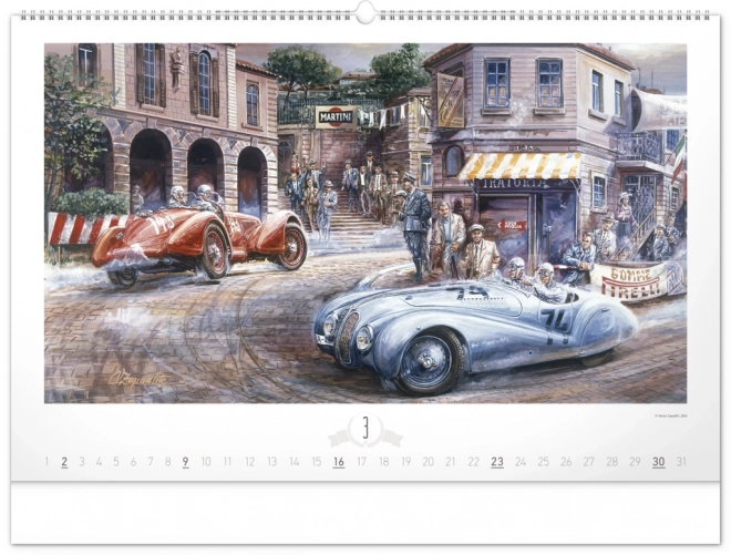 NOTIQUE Zidni kalendar Oldtimers – Václav Zapadlík 2025, 64 x 42 cm