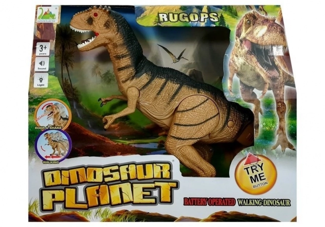 Tiranosaurus dinosaurus se kreće grmi svijetli se