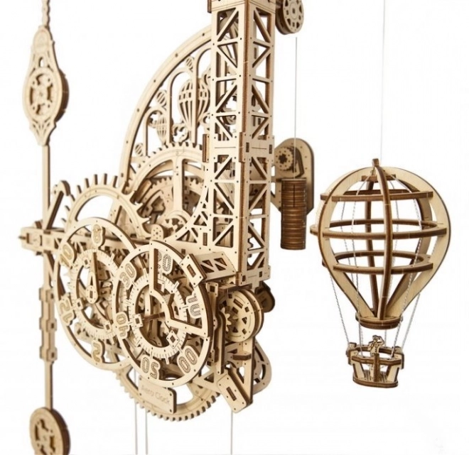 Ugears 3D drvene mehaničke puzzle Zidni sat Aero