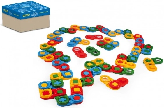Plastične građevne kocke Domino 64 kom za djecu 12m+ Wader
