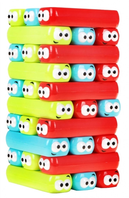 Igra Jenga Junior za djecu 3+ Toranj od pravokutnih blokova + šarene grede + kockica
