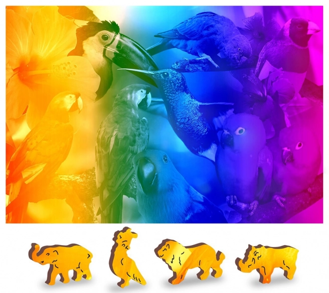 Drvene puzzle Ptičji raj 2u1