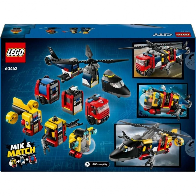 LEGO® City 60462 Remix: Helikopter, vatrogasno vozilo i podmornica