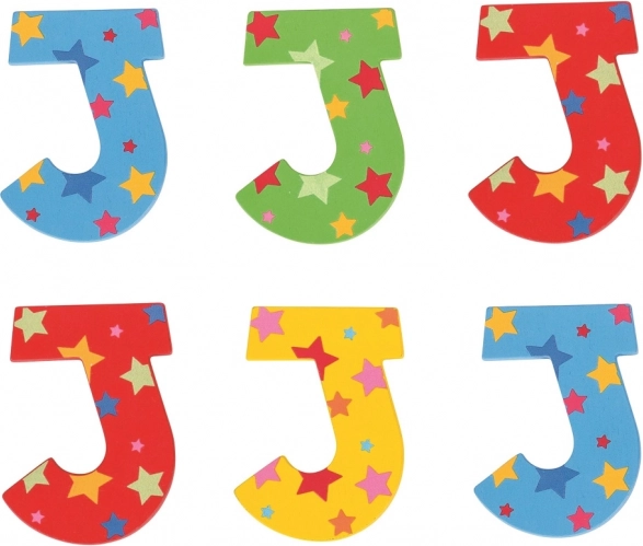 Bigjigs Toys drveno slovo J sa zvjezdicama