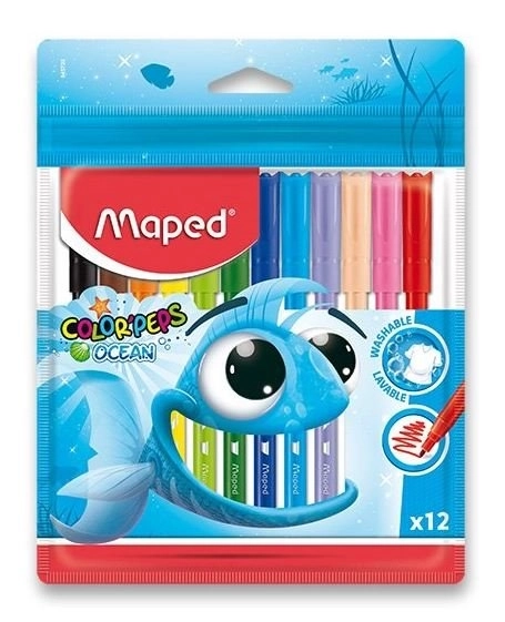 Set obojenih markera MAPED Color'Peps Ocean 12 kom
