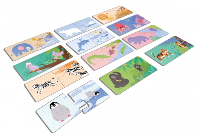 KukiKuk 80036 Véééliké puzzle duo Gdje žive životinje